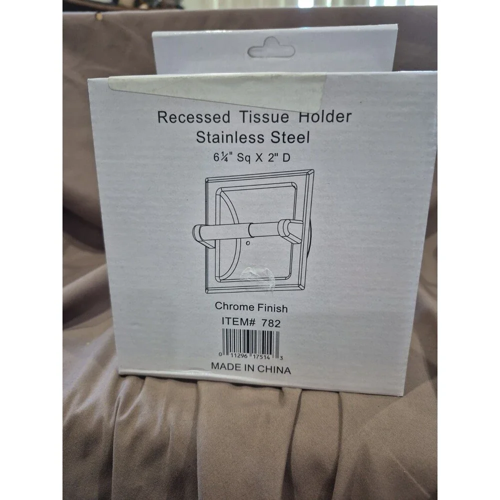 New Gatco Recessed Toilet Paper Holder with Mounting Bracket Chrome Finish #782
